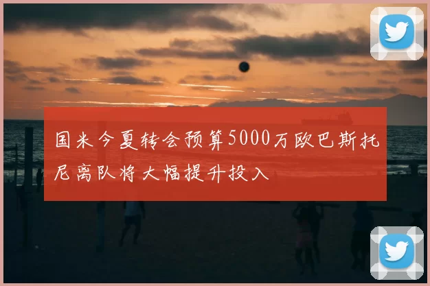 国米今夏转会预算5000万欧巴斯托尼离队将大幅提升投入